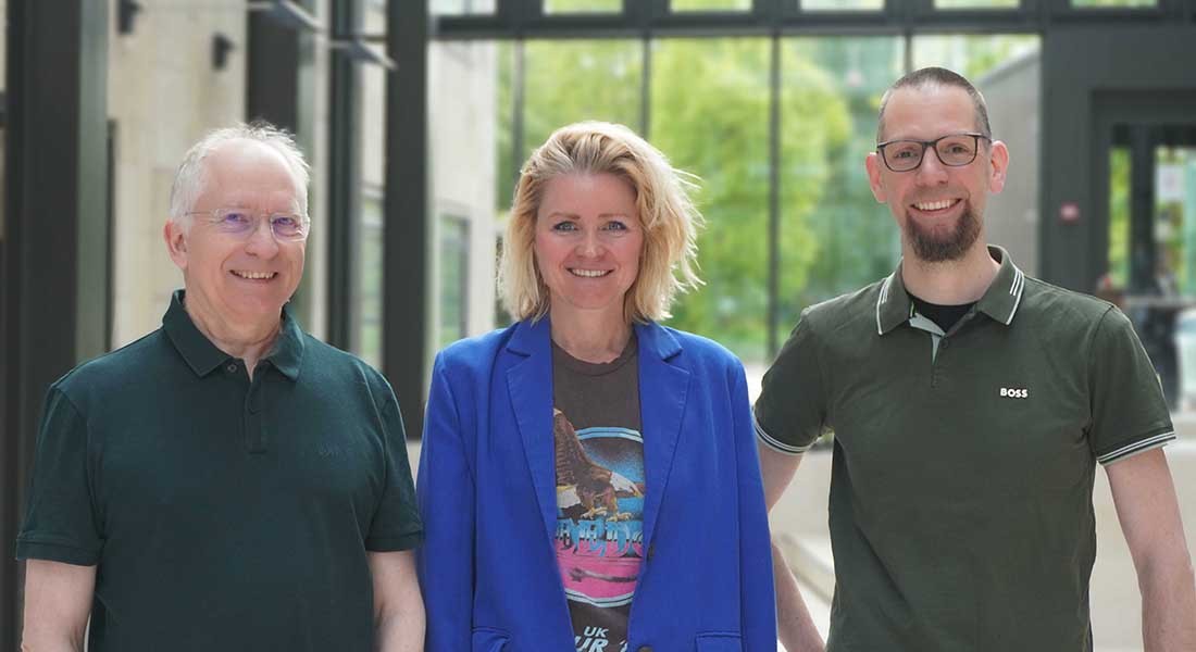 Mie Kristensen will be heading the DFF-2 project ”Integrated omics and computational design for next generation brain-targeted stroke therapeutics”. From left: Henrik Franzyk, Mie Kristensen and Albert Kooistra.
